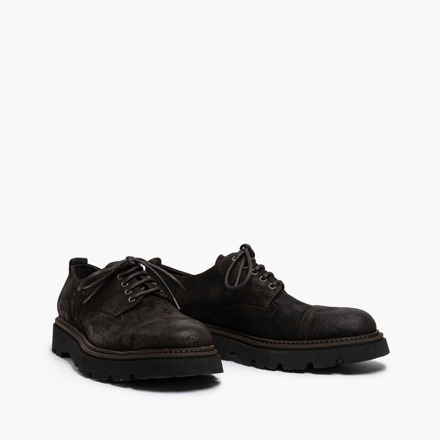 Alessio | Suede dark brown lace-up shoe