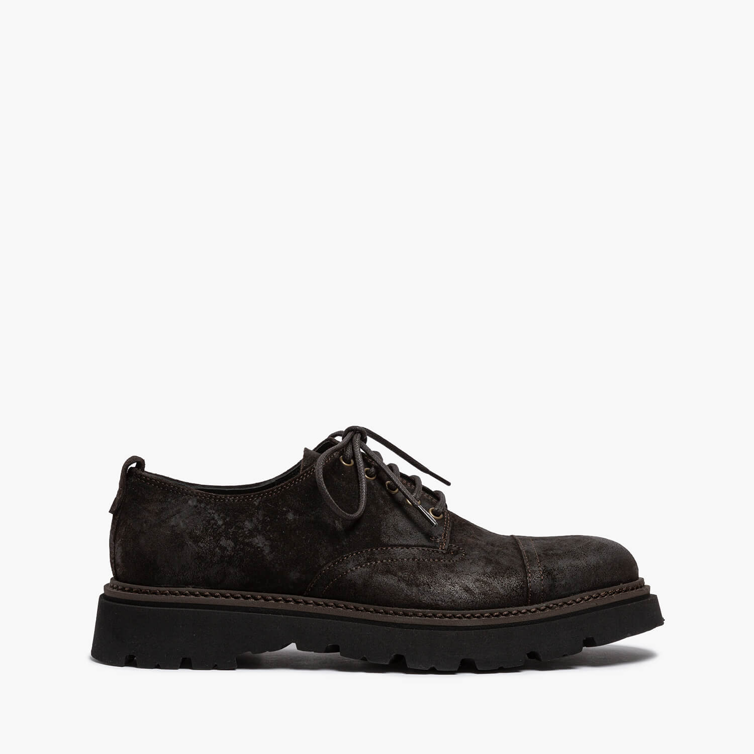 Alessio | Suede dark brown lace-up shoe