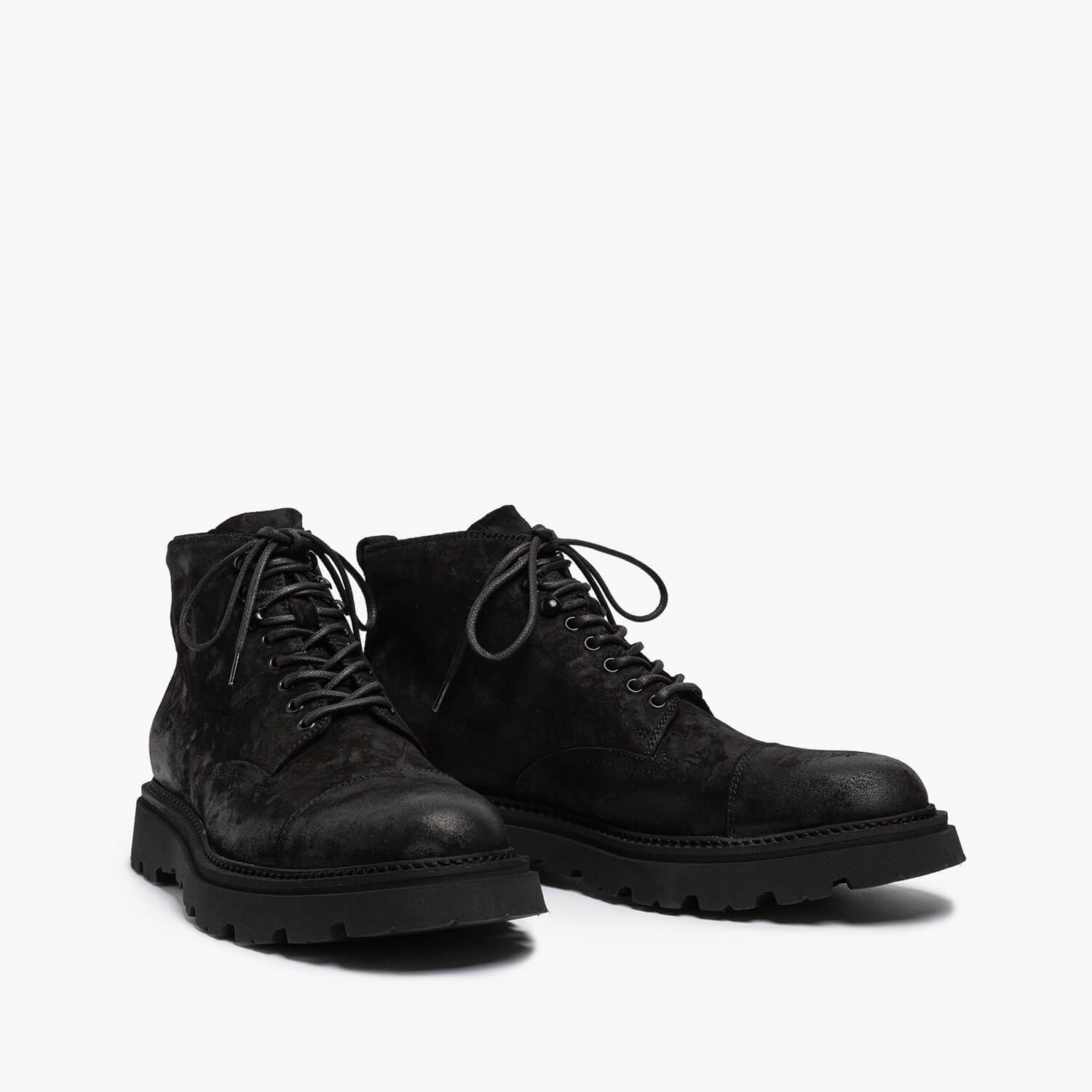 Alfonso | Suede black lace-up ankle boot