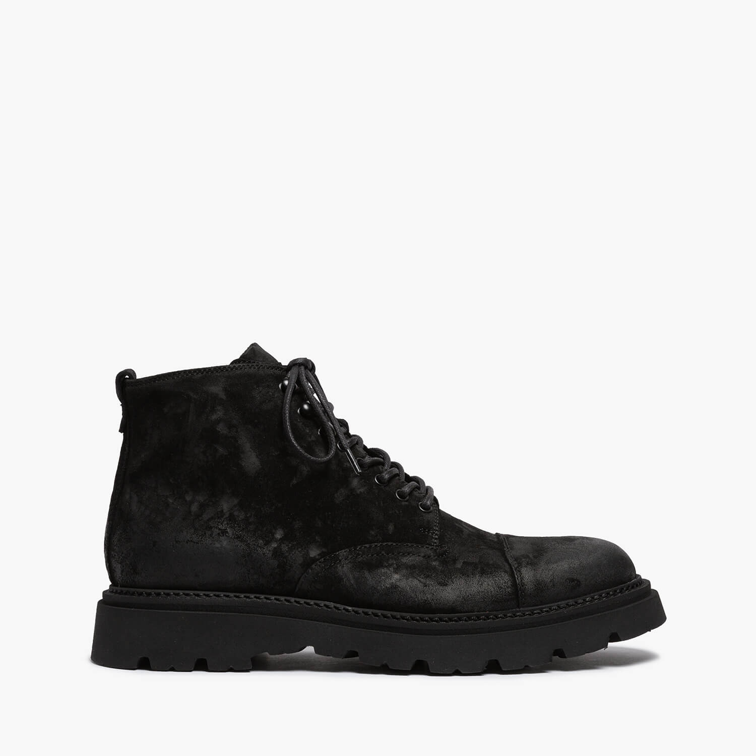 Alfonso | Suede black lace-up ankle boot