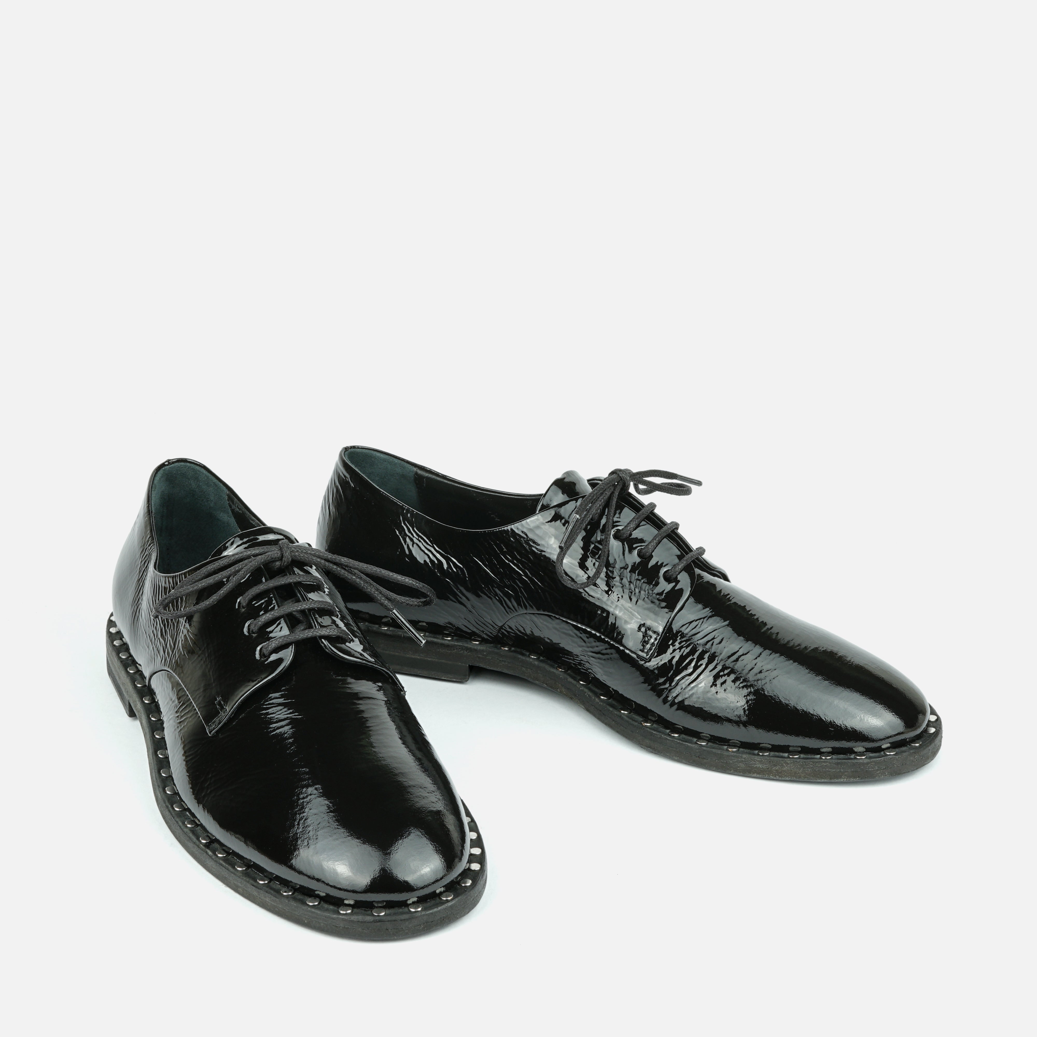MILOS | Green Patent Leather Derby with Raw Edge Sole