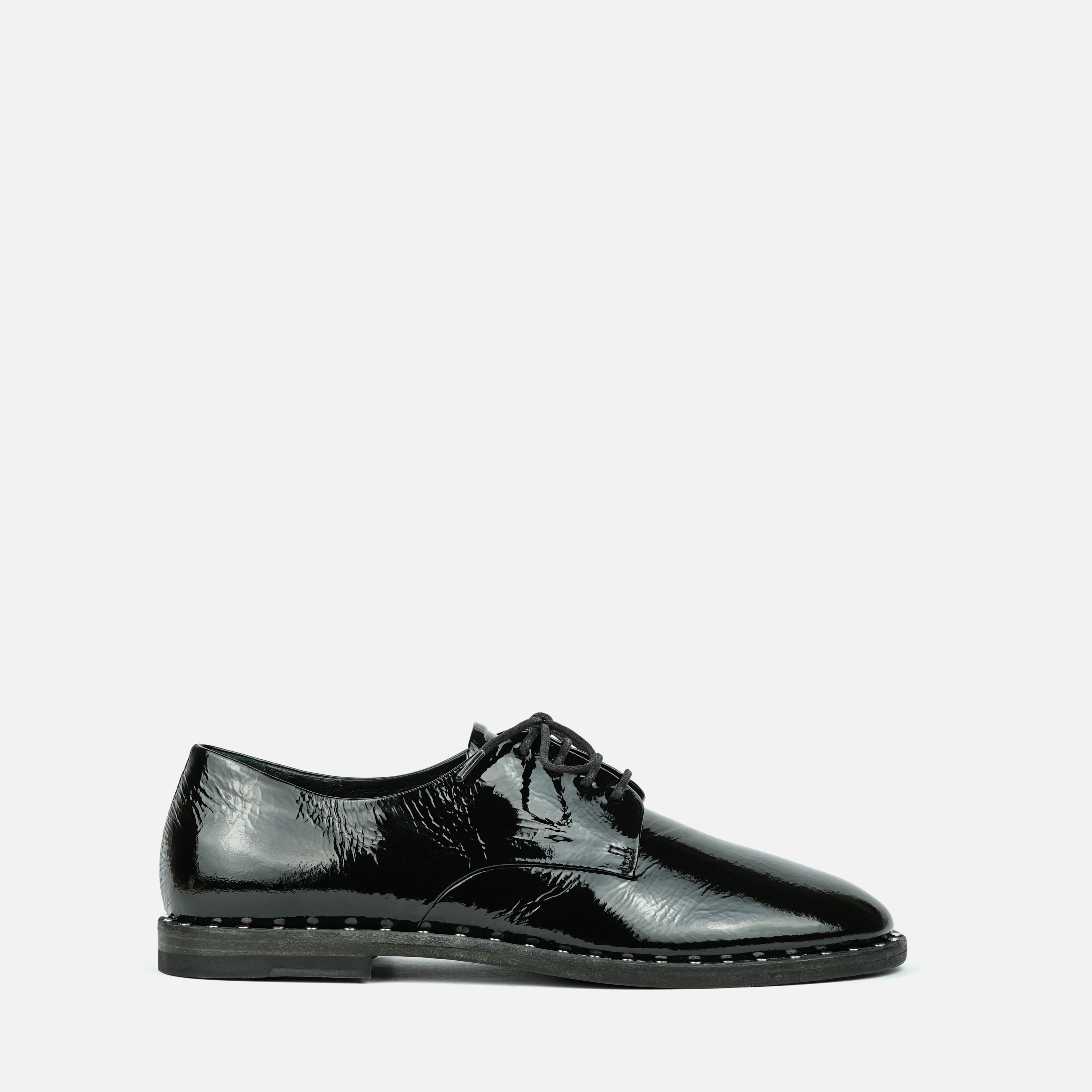 MILOS | Green Patent Leather Derby with Raw Edge Sole