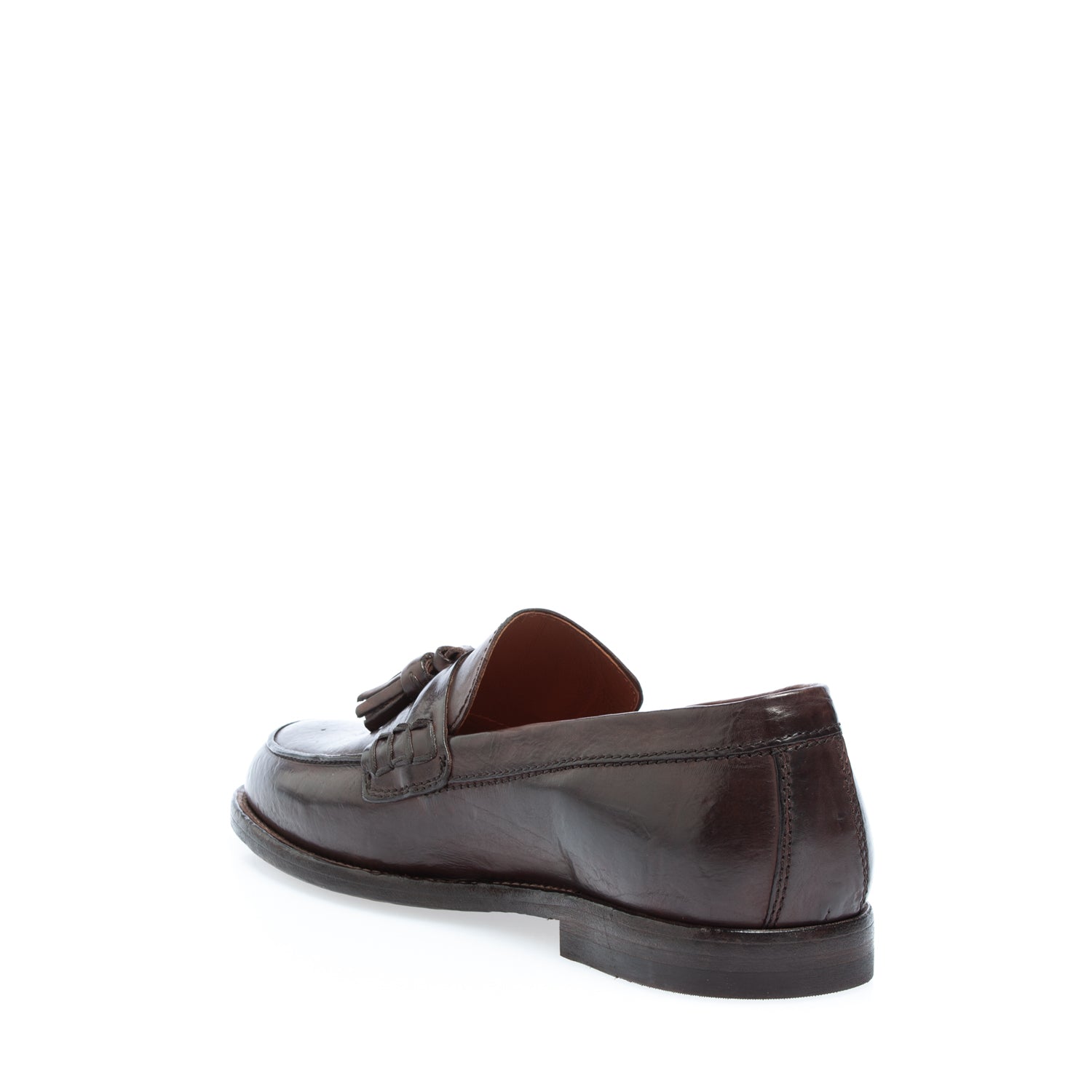 2654 mocassino con nappine vitello marrone 778 (colorato a mano)