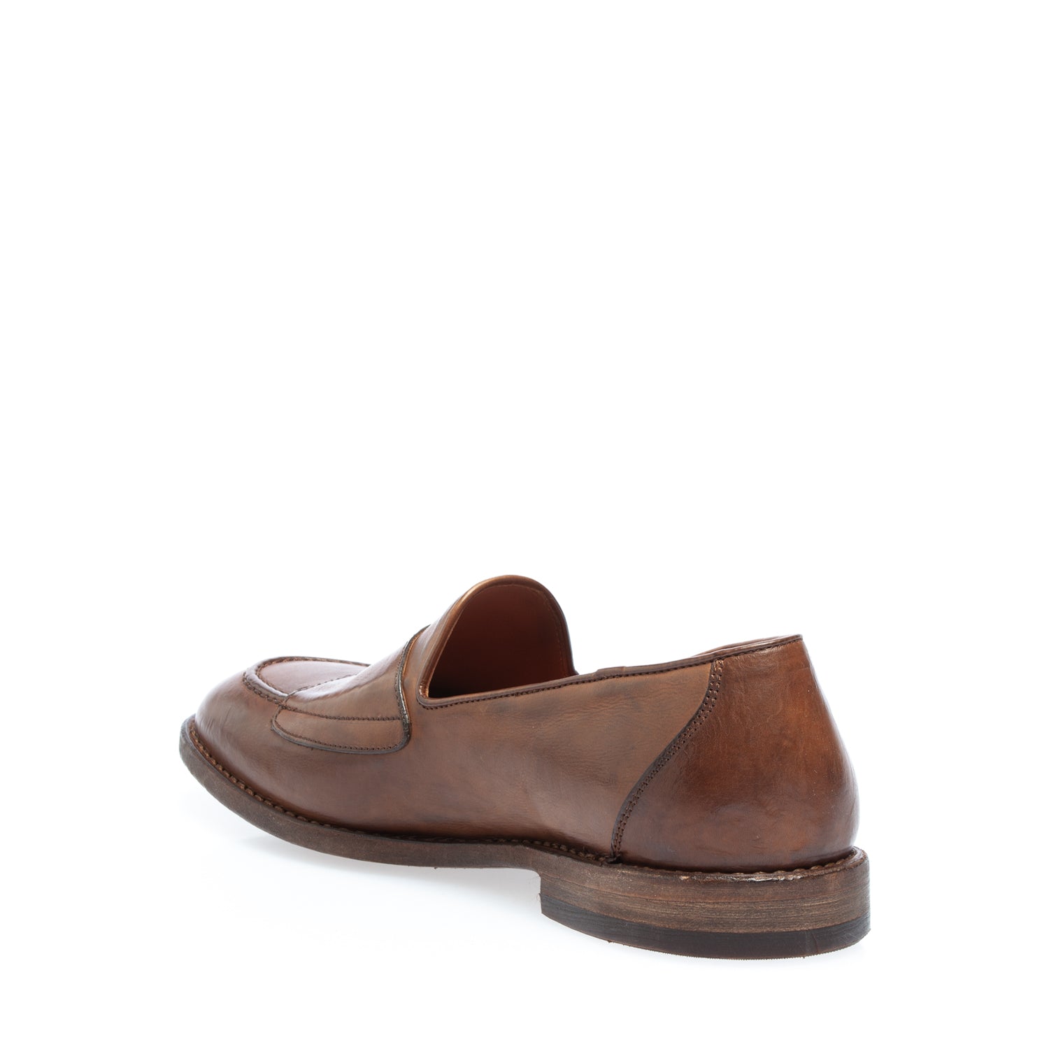 2726 mocassino con doppia chiusura vitello cuoio 768 (colorato a mano)