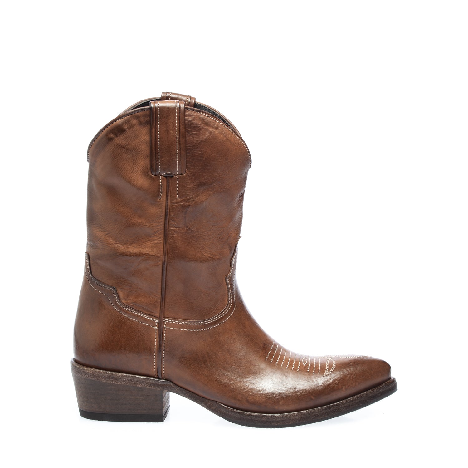 3016b stivale texano vitello cuoio (colorata a mano)