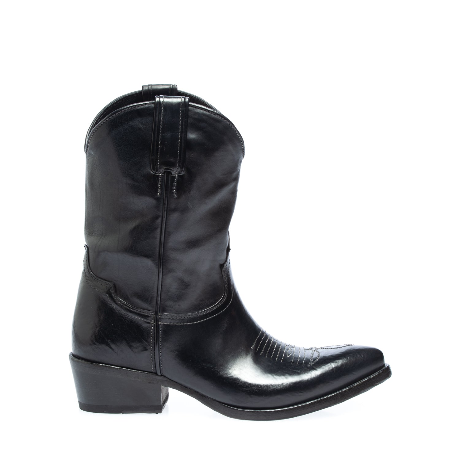 3016c stivale texano vitello nero (colorata a mano)