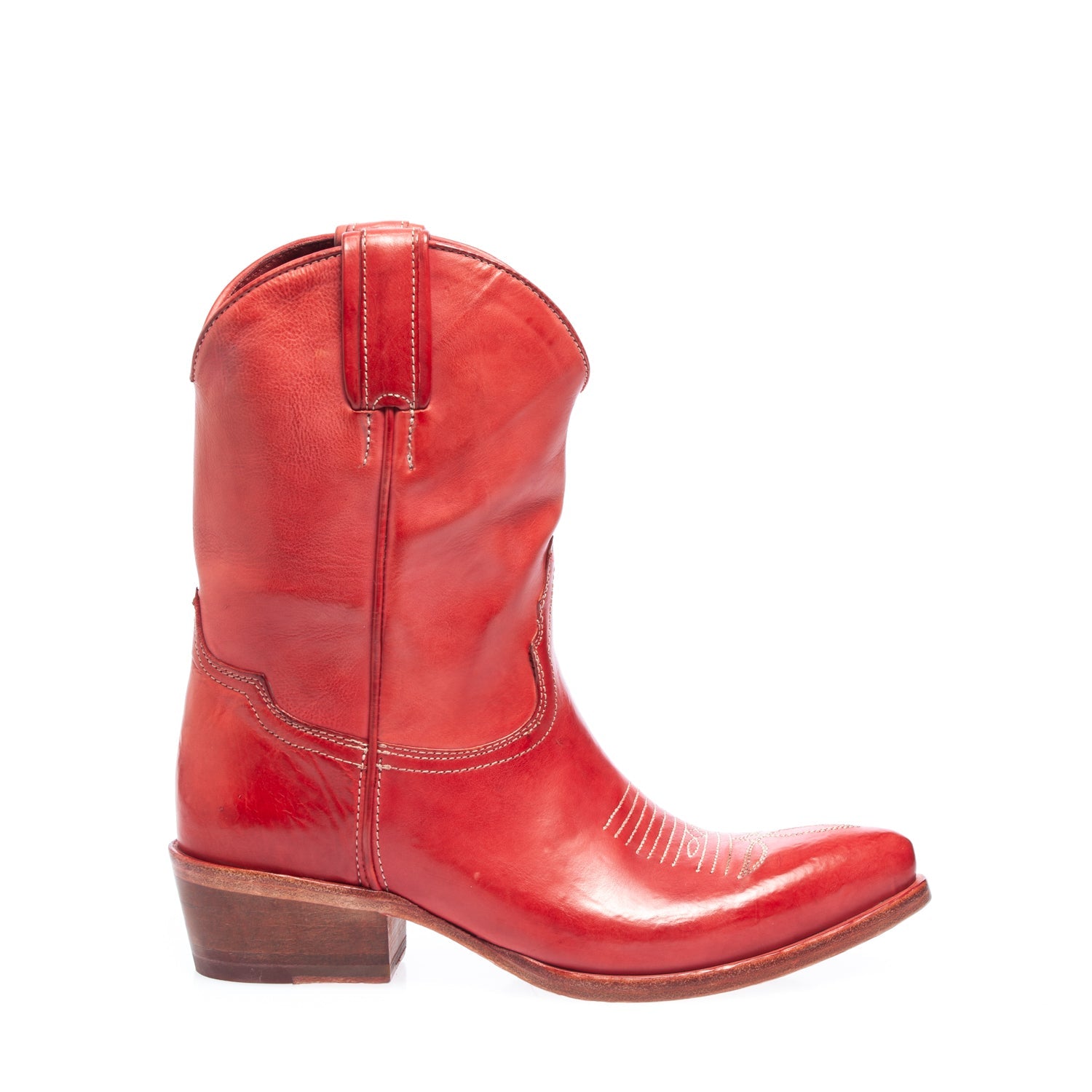 3016d stivale texano vitello rosso (colorata a mano)