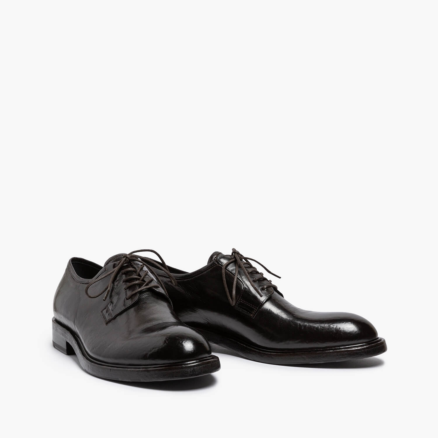 Alberto | Low lace-up calf leather dark brown shoe