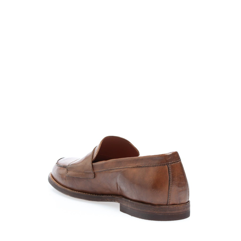 2653 mocassino doppia fibbia vitello cuoio 768 (colorato a mano)