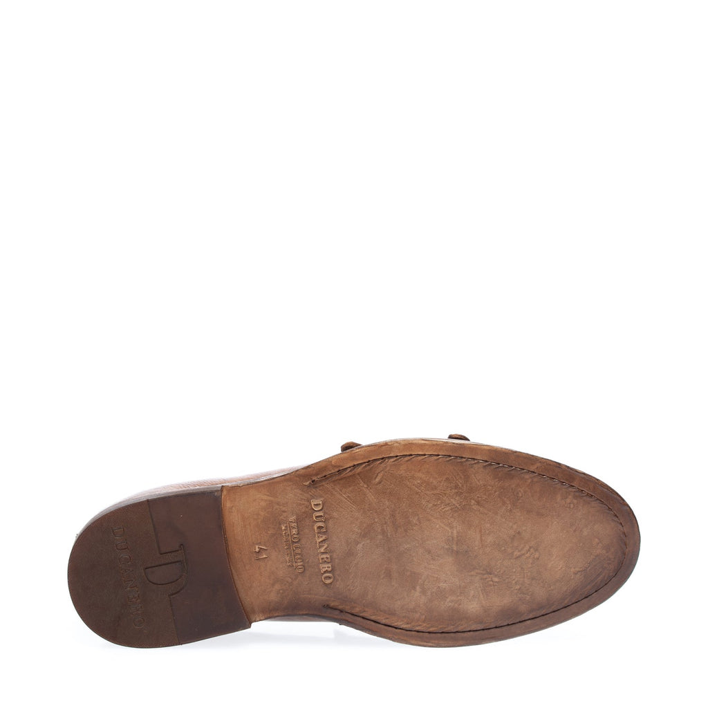 2653 mocassino doppia fibbia vitello cuoio 768 (colorato a mano)