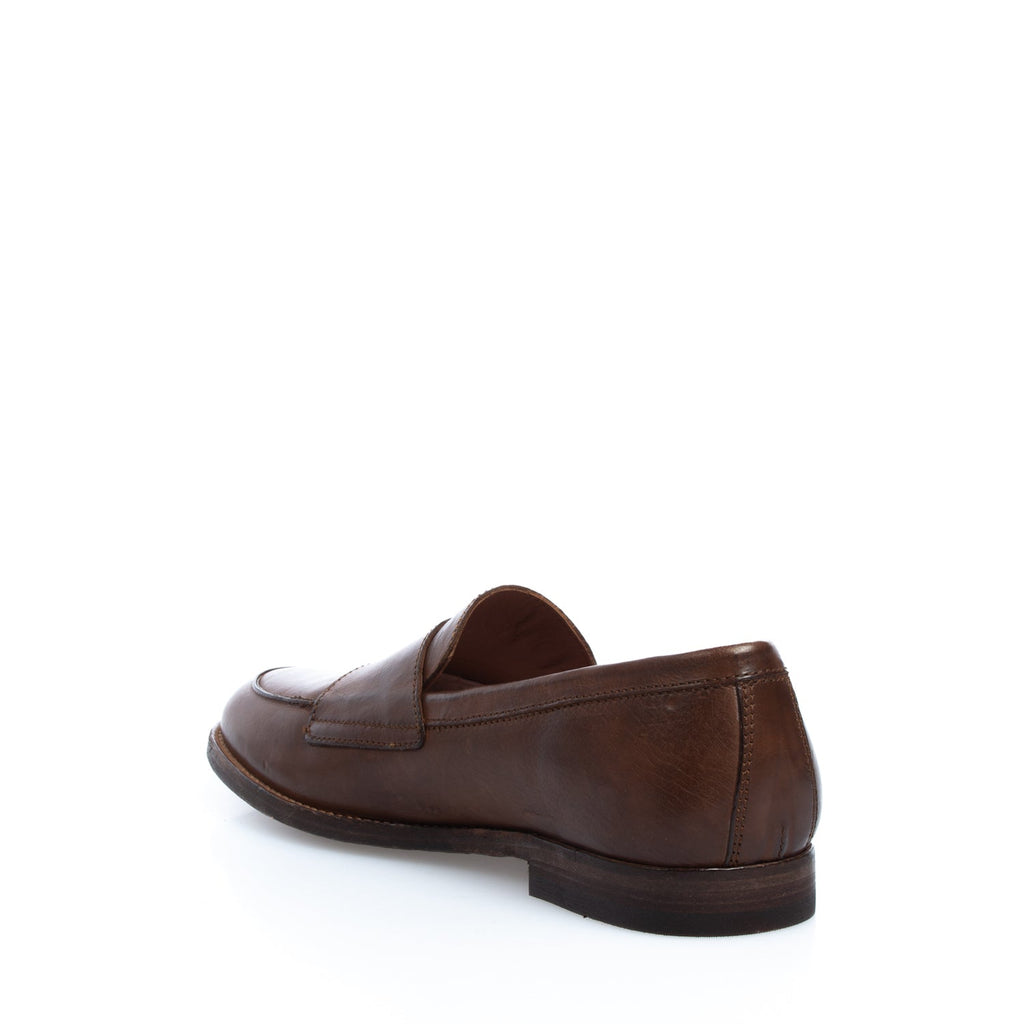 2653 mocassino doppia fibbia vitello marrone 778 (colorato a mano)