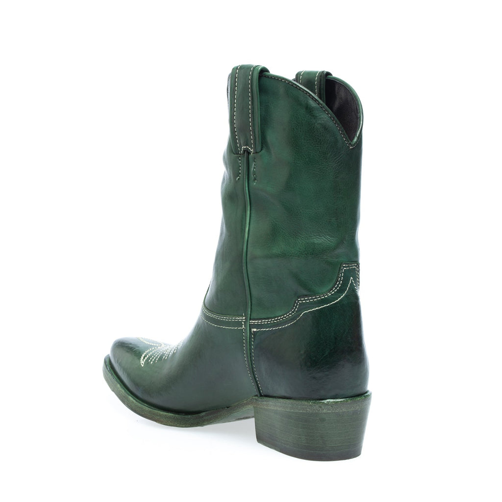 3016 stivale texano vitello verde bottiglia (colorato a mano)