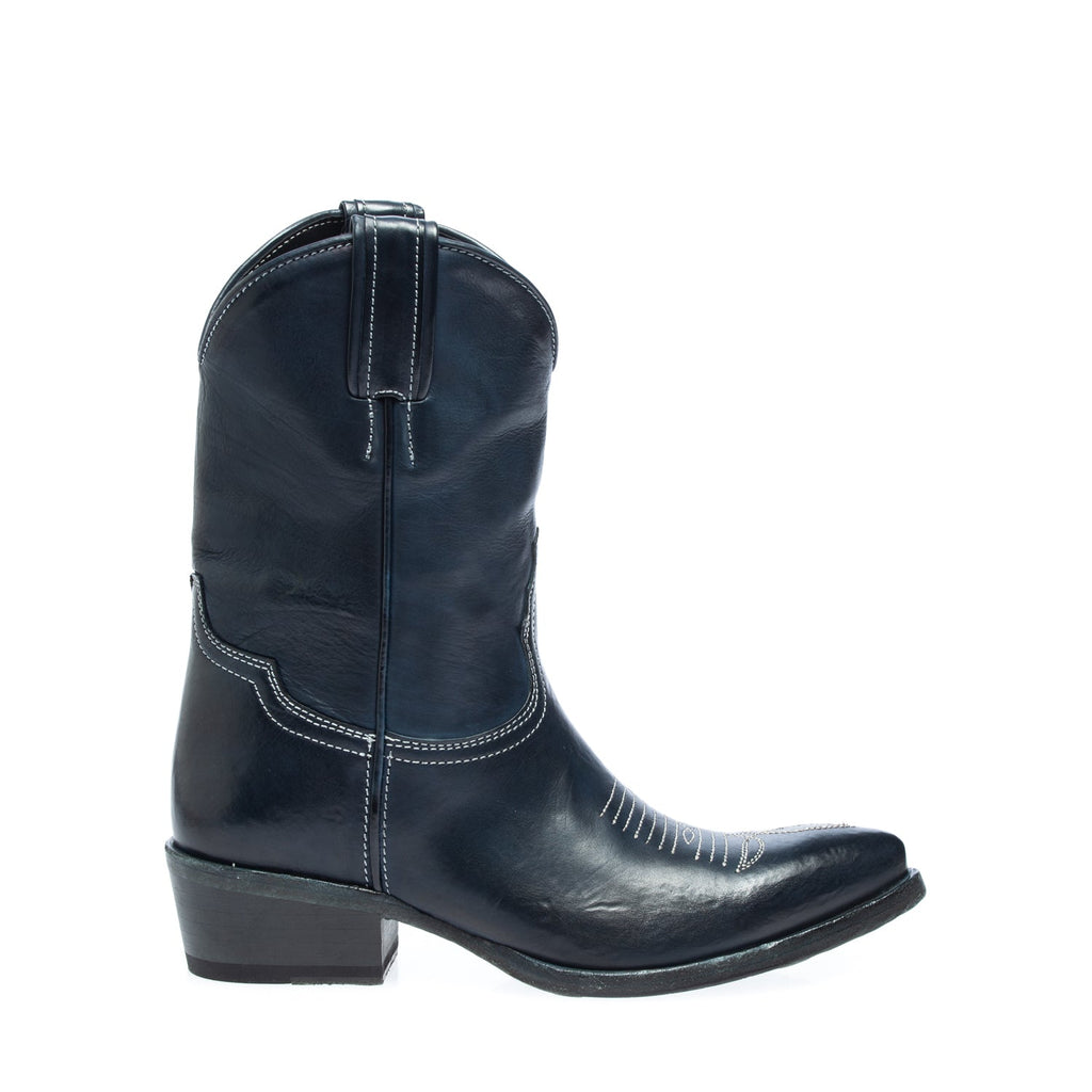 3016a stivale texano vitello blu (colorata a mano)