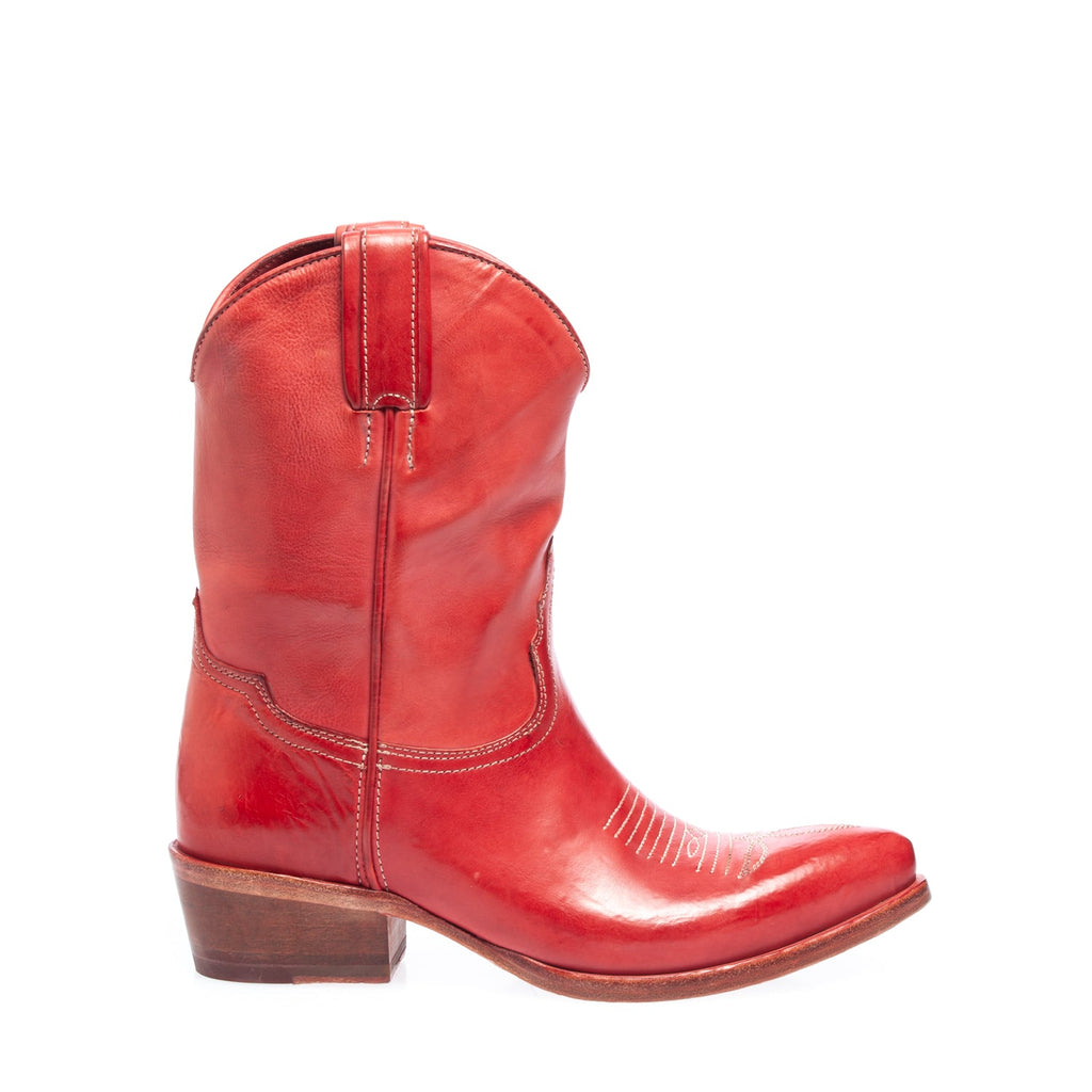 3016d stivale texano vitello rosso (colorata a mano)
