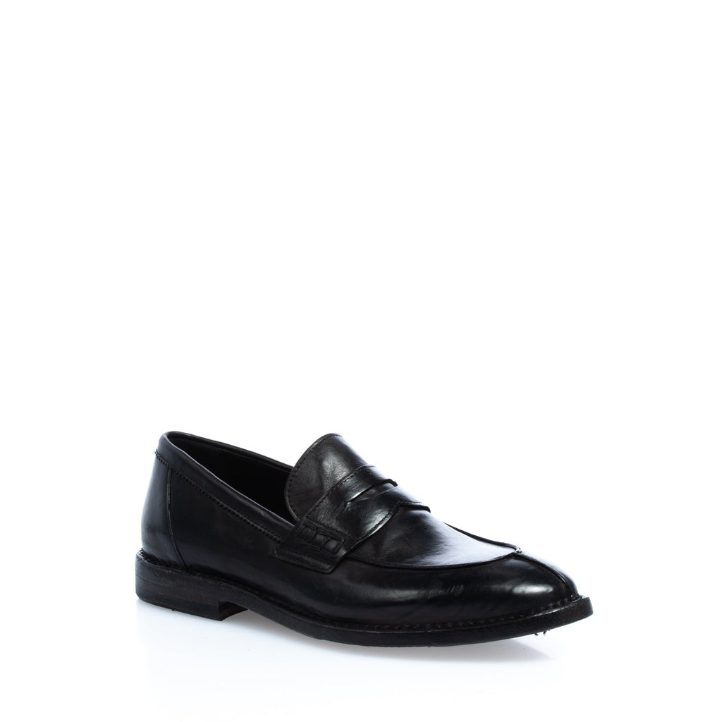 3646 mocassino bocca di lupo vitello nero (colorato a mano)
