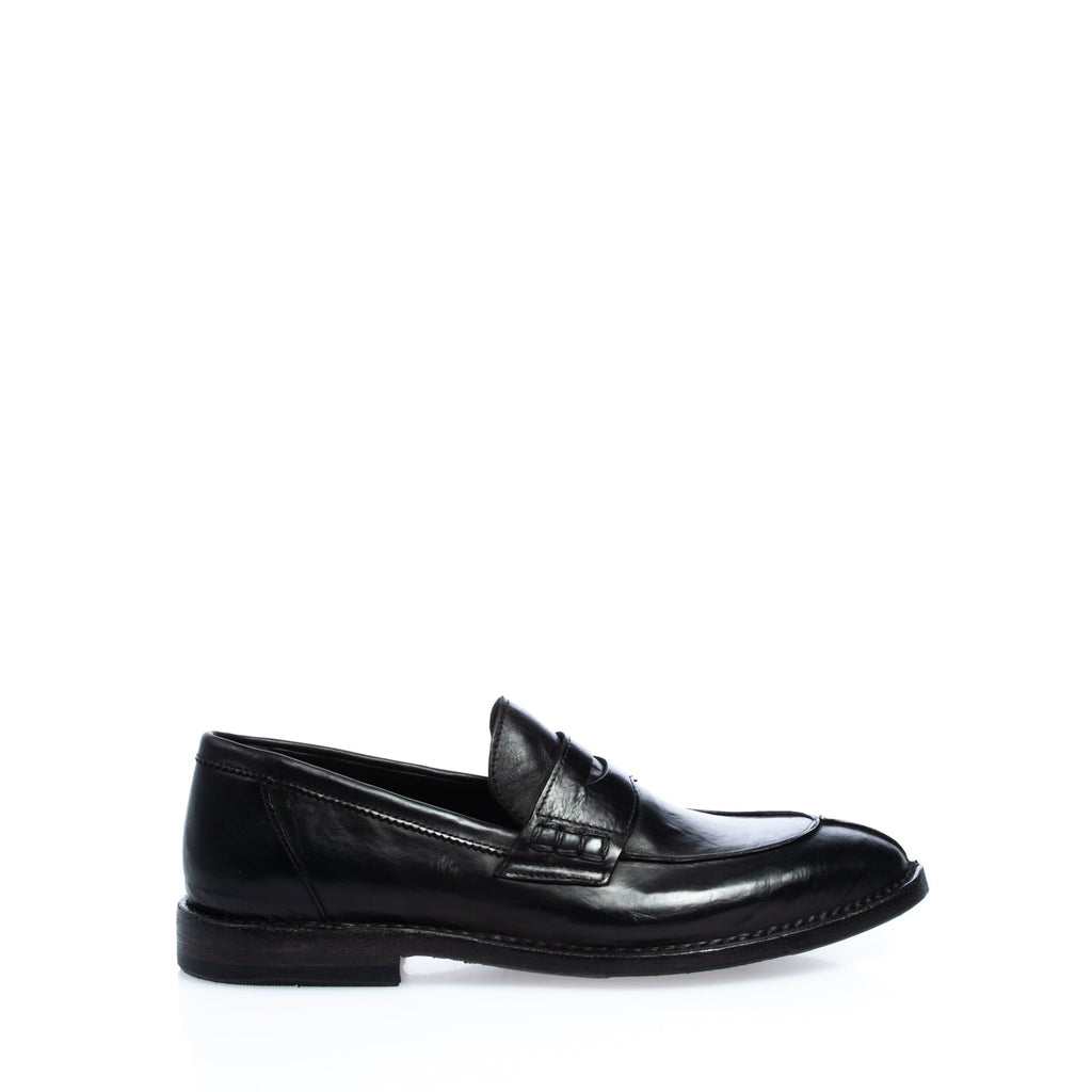 3646 mocassino bocca di lupo vitello nero (colorata a mano)